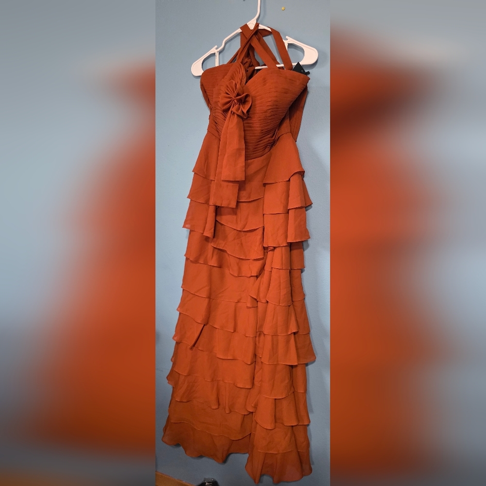 Tiered Ruffle DRESS size 10- Orange New